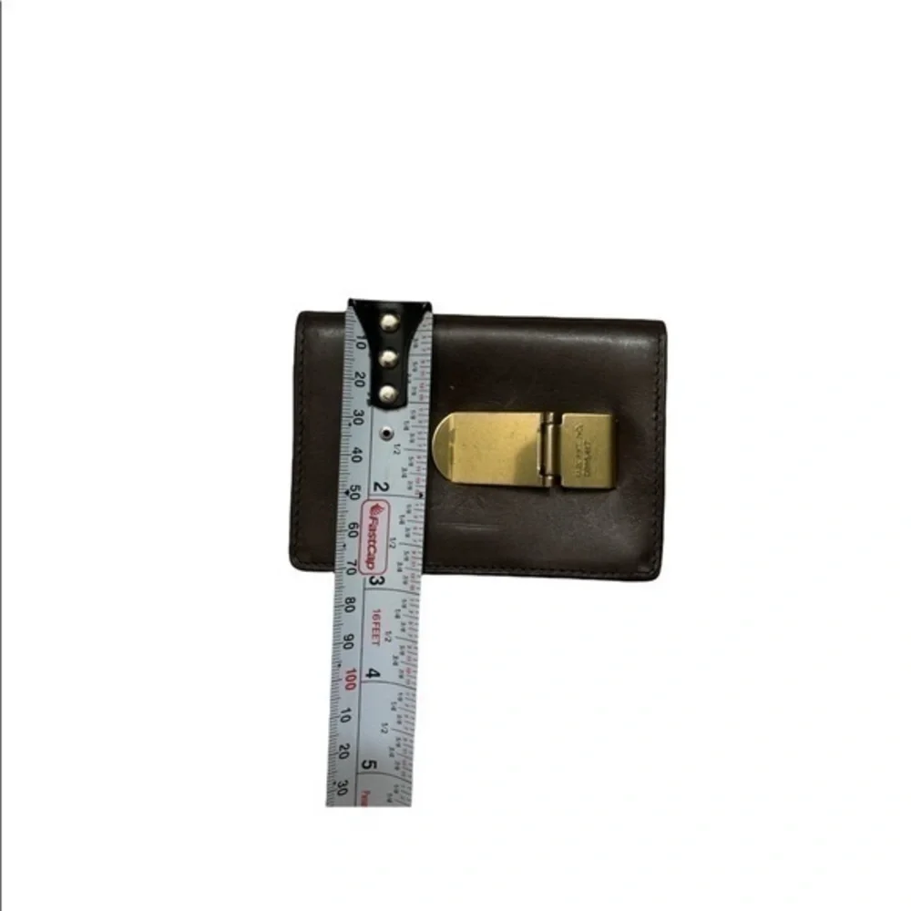 Fossil brown leather card holder money clip